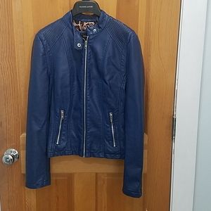 Black Rivet moto style faux leather jacket